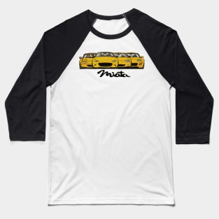 MX5 Miata Generations Yellow Baseball T-Shirt